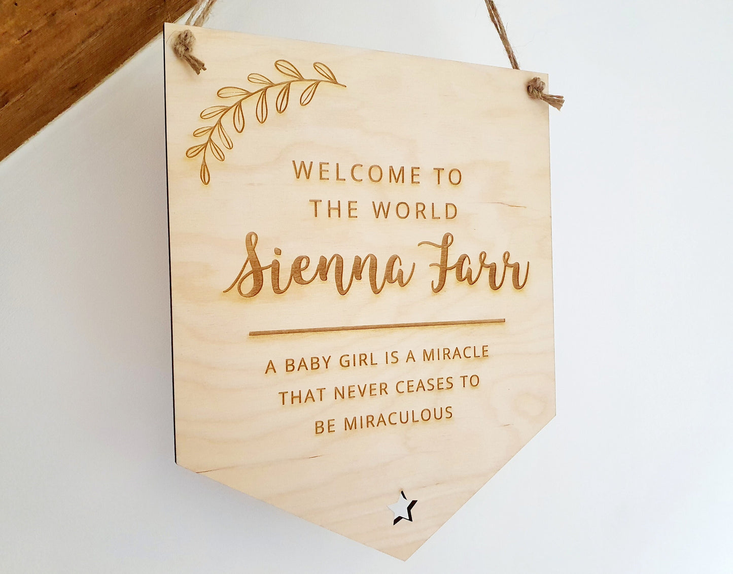 Large Welcome to the World Baby Sign - Birth Announcement  - Newborn Baby Gift - Includes Any Details About The Baby You Would Like