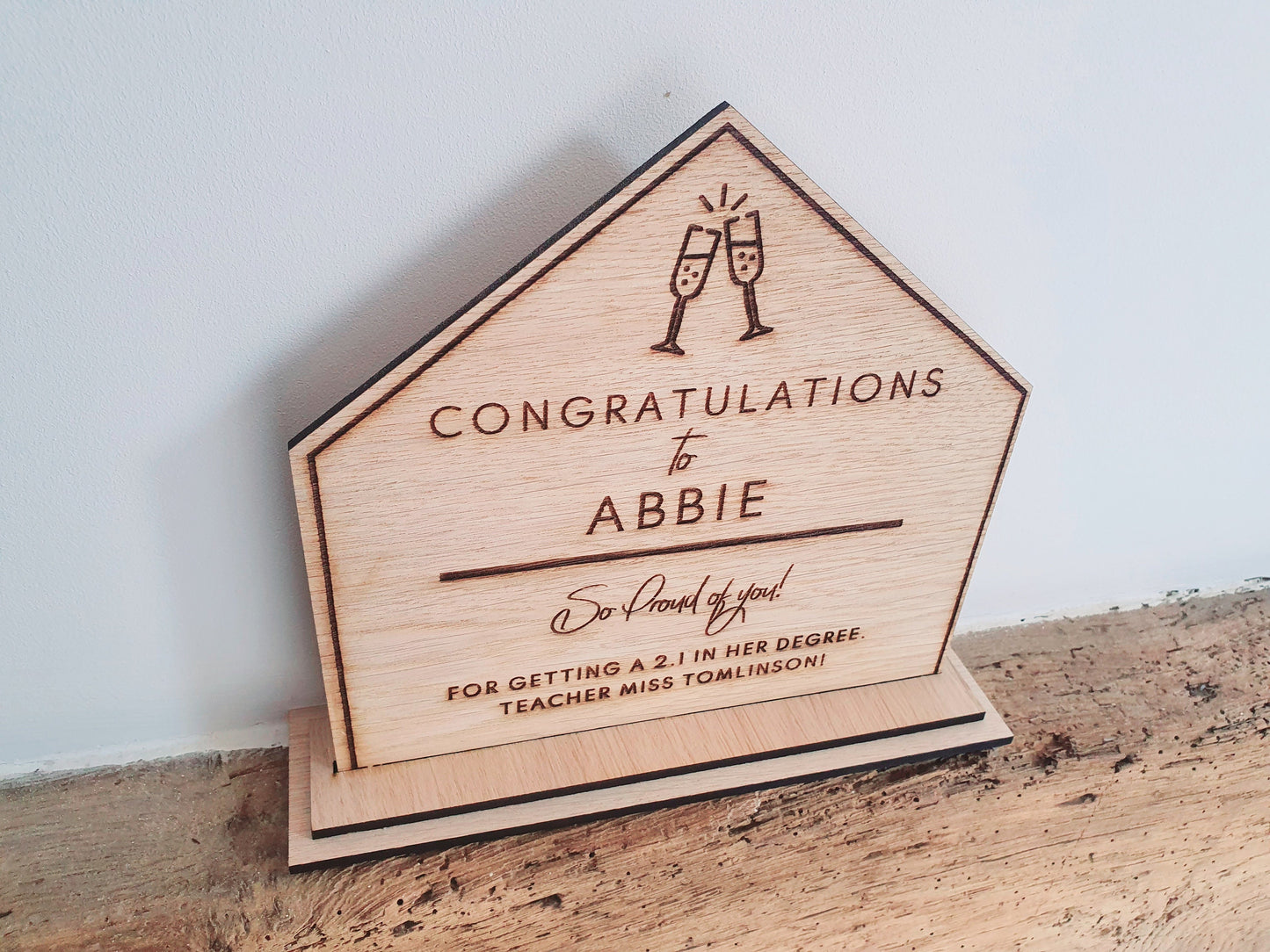 Personalised Congratulations/Welldone Wood Gift l Custom So Proud of You Plaque l New Job, New Home, Graduation, Exam Results l Any Text