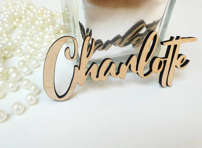 Wooden Names - Unique Personalised Wooden Wedding Name Cards - Modern Wooden Letters Wedding Favours - Wedding Place Cards - Wedding Titles