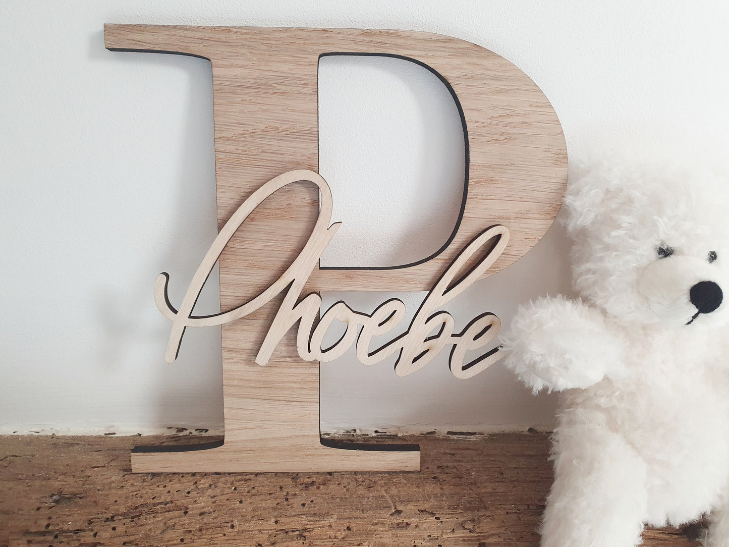 Personalised Gift for Baby/Child - Nursery Sign - Large Wooden Letter and Name - Large and Small Letters Available