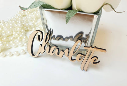 Wooden Names - Unique Personalised Wooden Wedding Name Cards - Modern Wooden Letters Wedding Favours - Wedding Place Cards - Wedding Titles