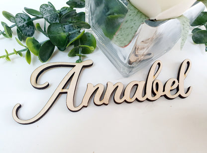 Modern Name Places - Unique Personalised Wooden Wedding Place Cards - Wooden Letter Wedding Favours - Wedding Place Cards - Wedding Titles