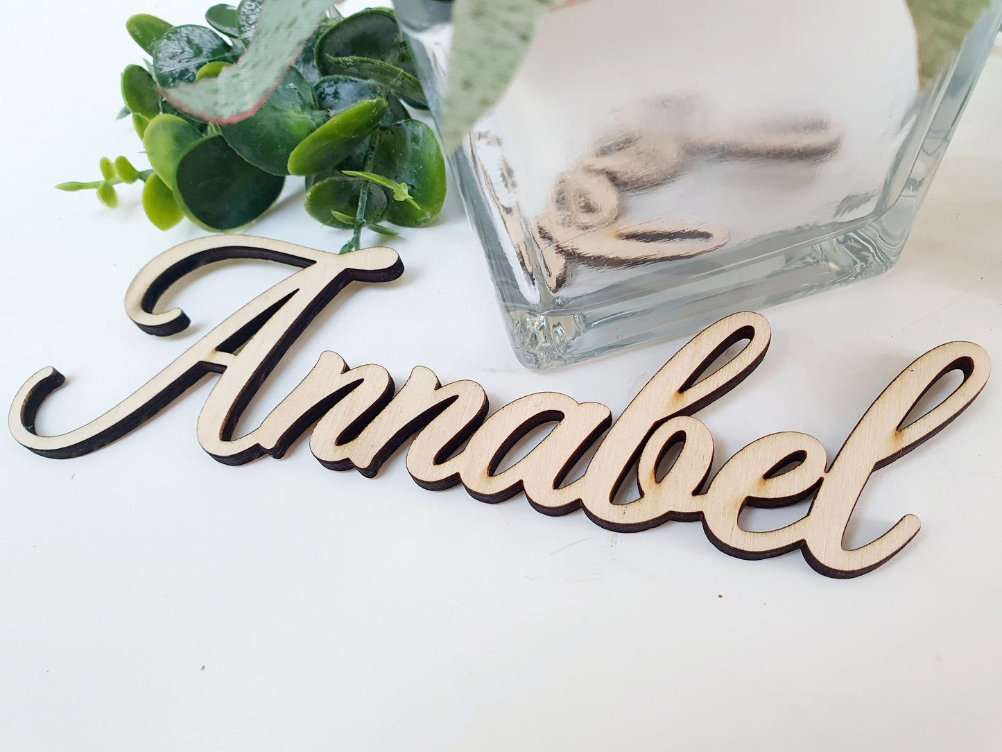 Modern Name Places - Unique Personalised Wooden Wedding Place Cards - Wooden Letter Wedding Favours - Wedding Place Cards - Wedding Titles