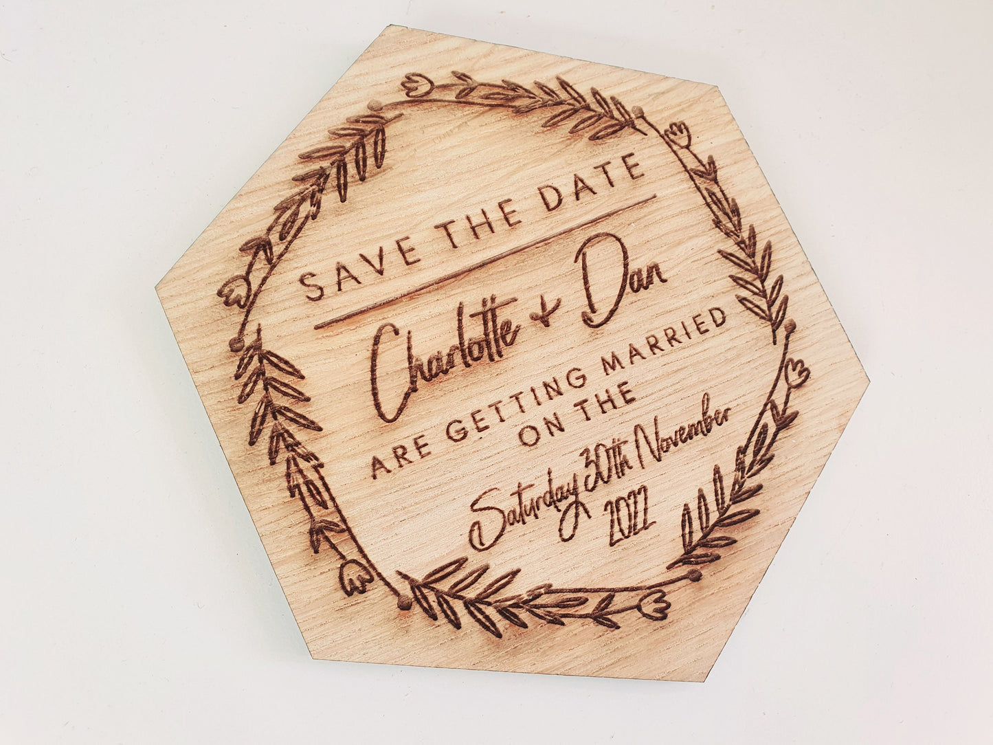 Rustic Save the Dates Fridge Magnets - Personalised Wooden Save the Date Fridge Magnets - Wooden Wedding Save The Dates