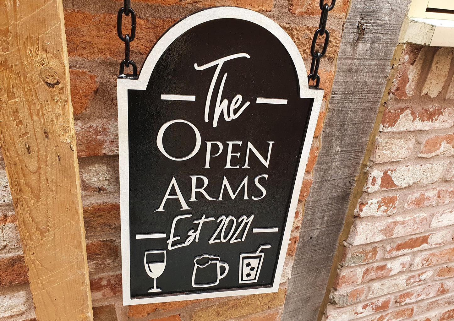 Large Personalised Pub Sign - Custom Bar Plaque - Indoor or Outdoor Sign For Home Bar or Man Cave