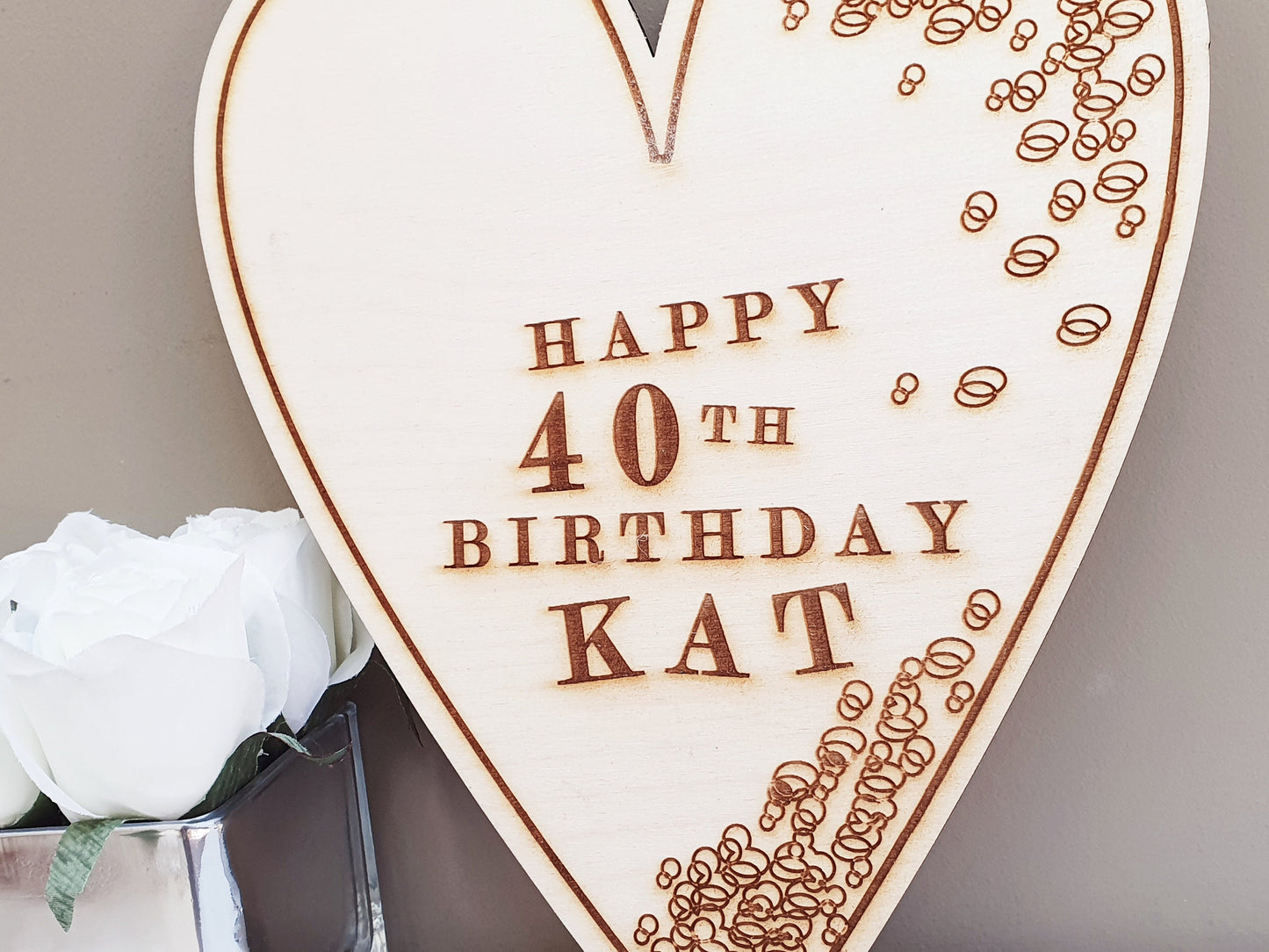 Personalised Heart Engraved Birthday Gift Plaque - Gift for any Birthday, 16th  18th, 21st, 25th, 30th, 40th, 50th, 60th, 70th, 80th etc