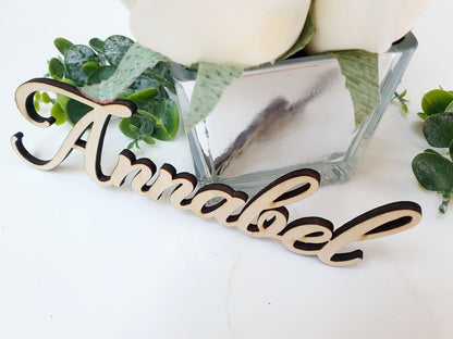 Modern Name Places - Unique Personalised Wooden Wedding Place Cards - Wooden Letter Wedding Favours - Wedding Place Cards - Wedding Titles