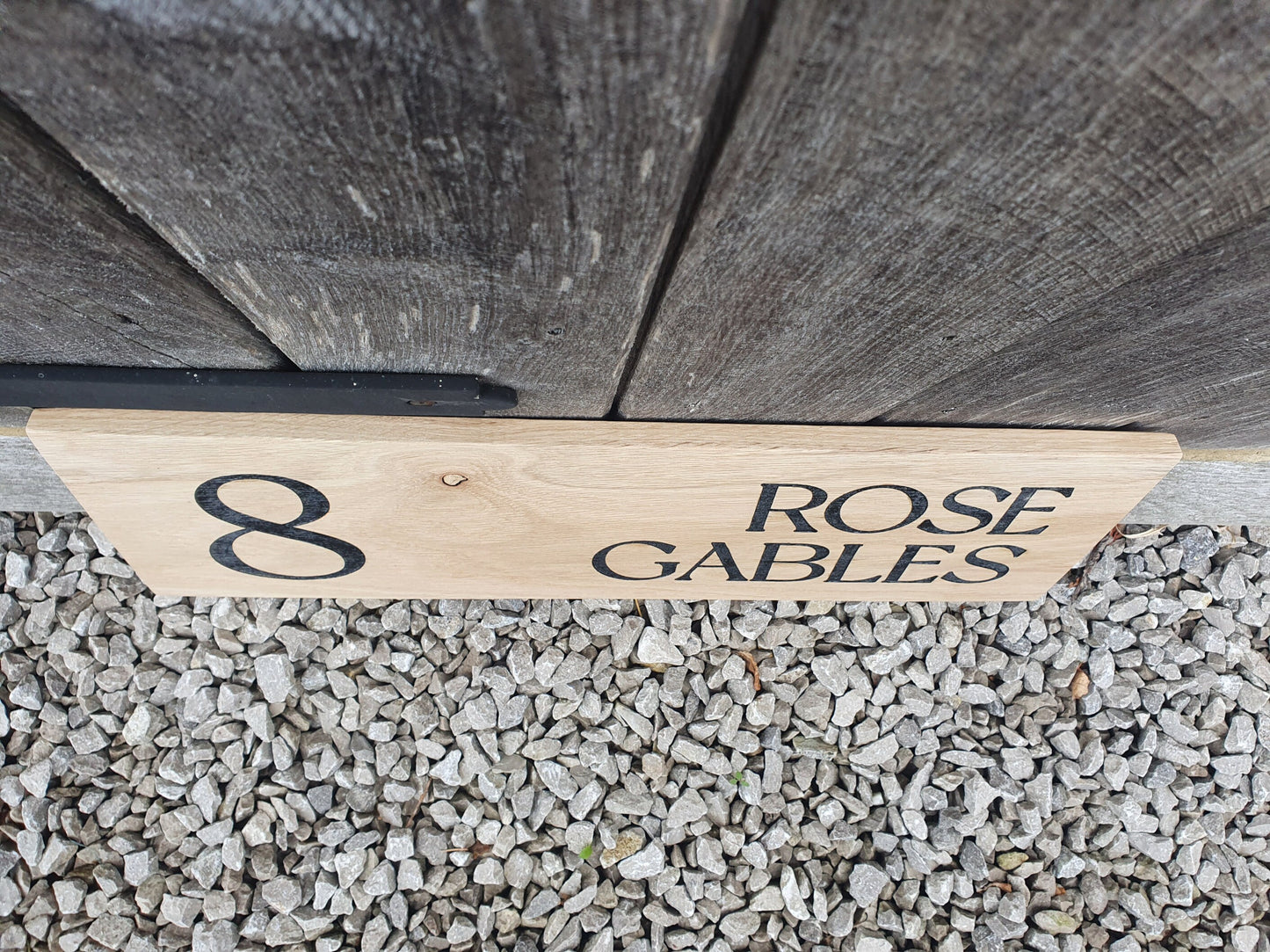 Large Address Sign, Solid Oak, Engraved and Filled With Black Paint - House Name and Number Wood Plaque - Custom Outdoor Sign