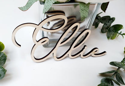 Rustic Personalised Wooden Wedding Place Cards - Pretty Wooden Letters Wedding Favours - Wedding Name Places - Wedding Titles