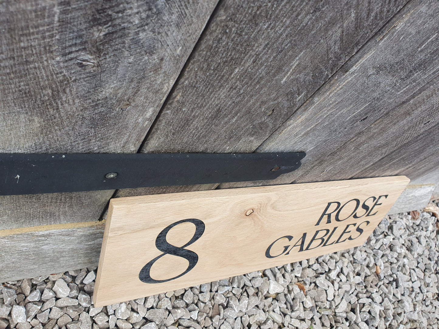 Large Address Sign, Solid Oak, Engraved and Filled With Black Paint - House Name and Number Wood Plaque - Custom Outdoor Sign