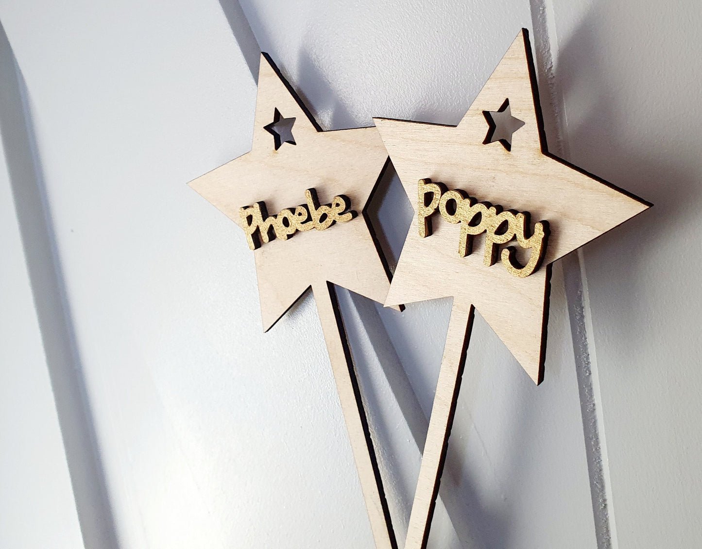 Personalised Wooden Fairy Wand with Name - Children's Name Fairy Wand Made From Wood - Fairy Theme Stocking Filler - Range of Colours