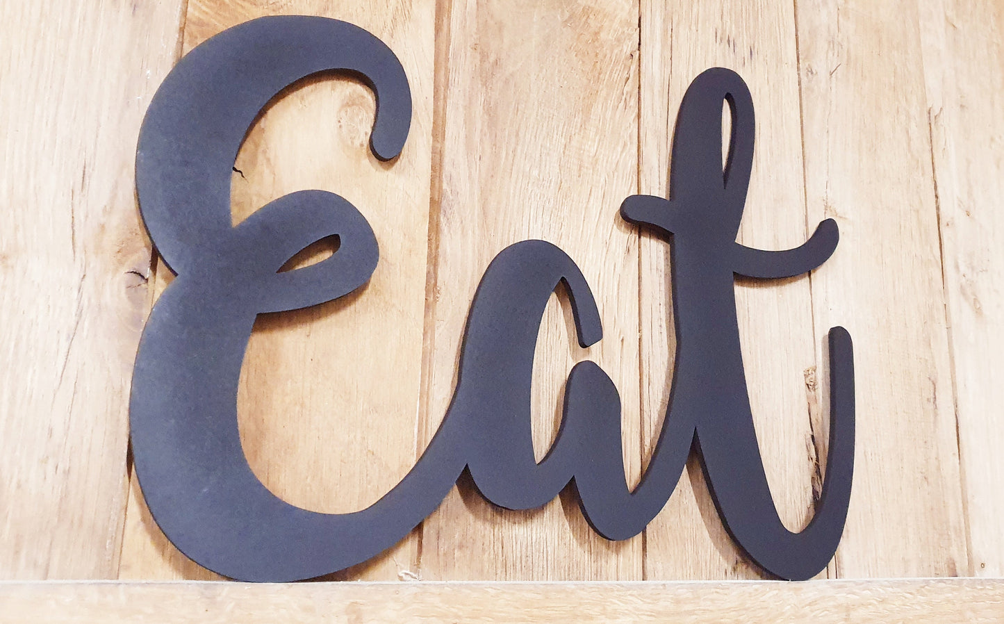 Eat Wood Sign - Large Wood Sign for Kitchen - Large Kitchen Wood Letters Sign - Eat Wood Letters for Dining Area - Range of Colours