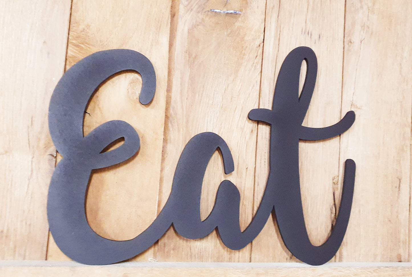 Eat Wood Sign - Large Wood Sign for Kitchen - Large Kitchen Wood Letters Sign - Eat Wood Letters for Dining Area - Range of Colours