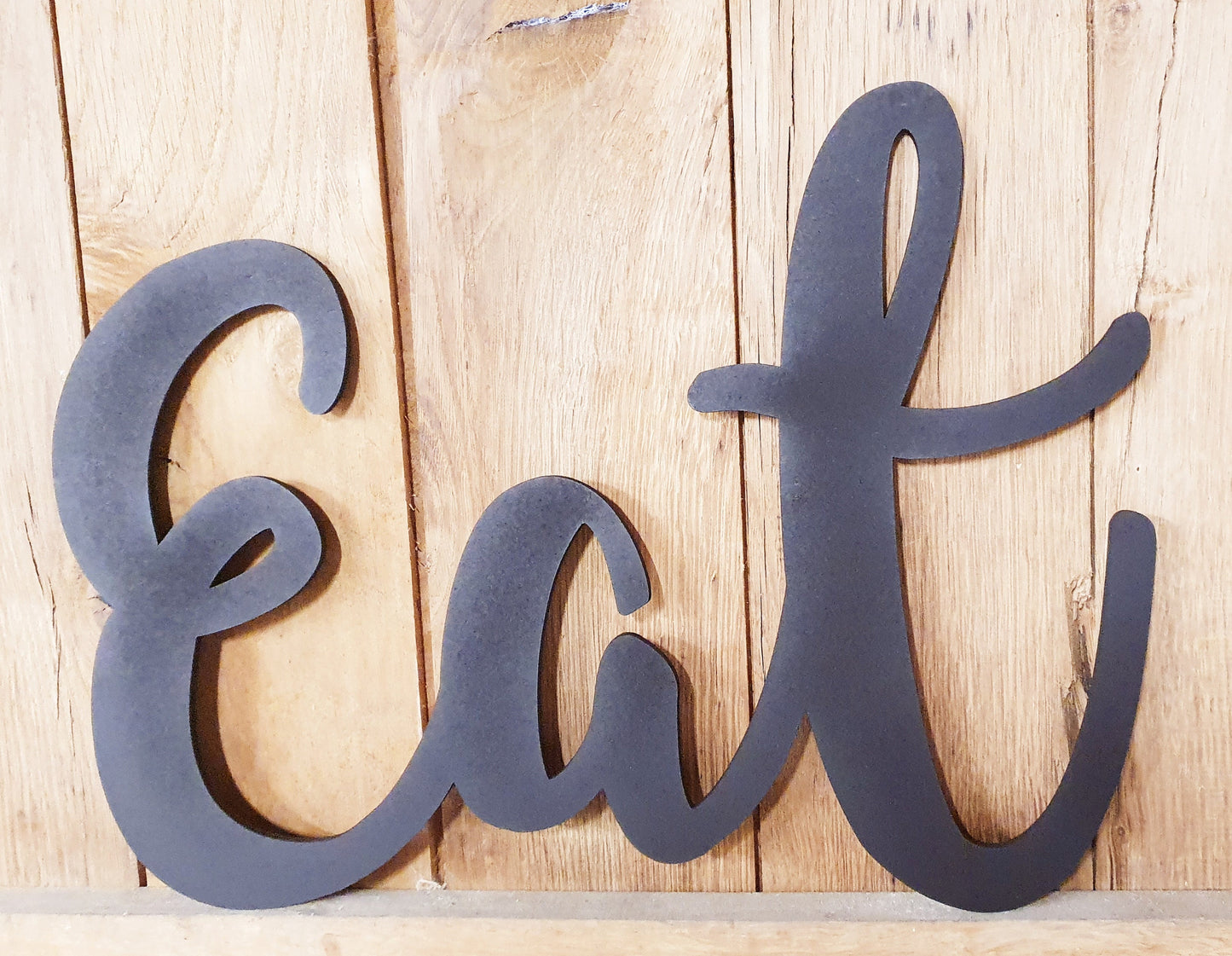 Eat Wood Sign - Large Wood Sign for Kitchen - Large Kitchen Wood Letters Sign - Eat Wood Letters for Dining Area - Range of Colours