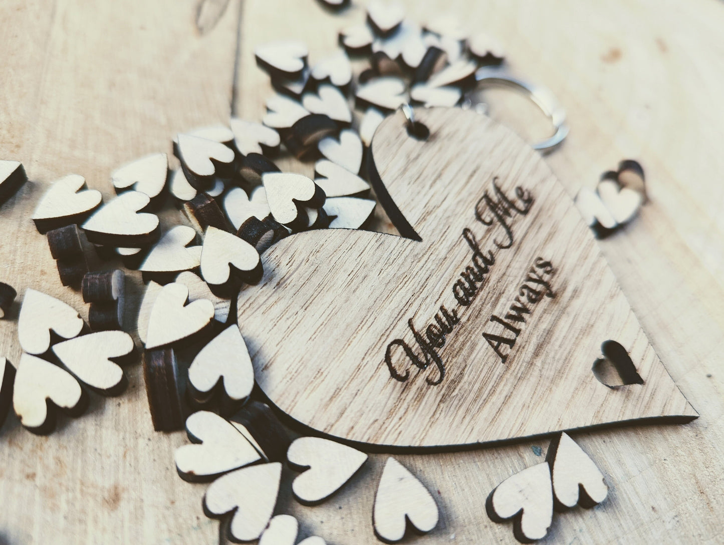 You and me always keyring - Valentines small gift - You and me always wooden gift - You and me always keyring valentines gift