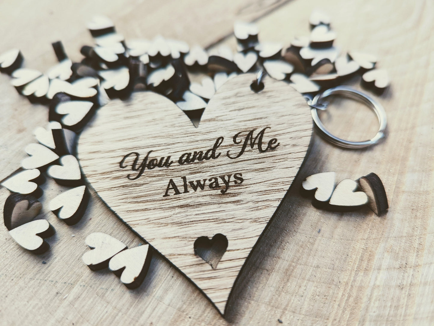 You and me always keyring - Valentines small gift - You and me always wooden gift - You and me always keyring valentines gift