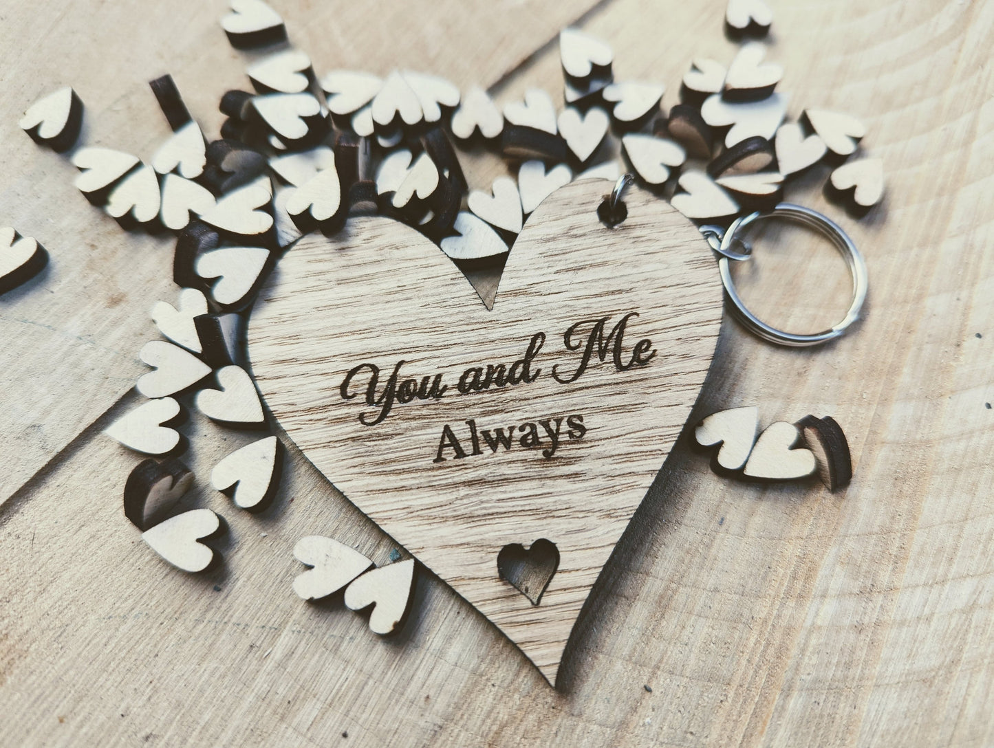 You and me always keyring - Valentines small gift - You and me always wooden gift - You and me always keyring valentines gift