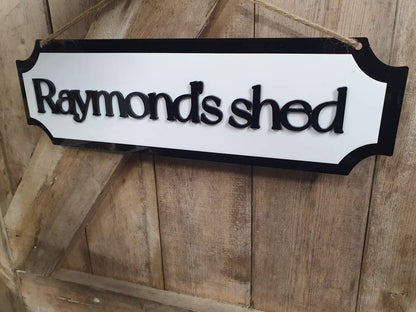 Personalised Shed Sign - Name Shed Sign - Outdoor Garden Sign - Custom Shed Plaque -Available In A Range Of Colours