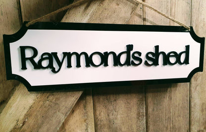 Personalised Shed Sign - Name Shed Sign - Outdoor Garden Sign - Custom Shed Plaque -Available In A Range Of Colours