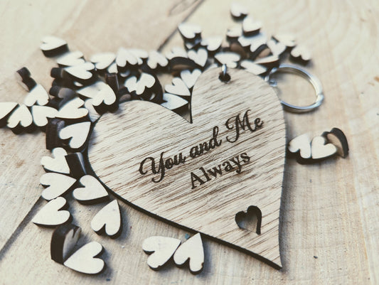 You and me always keyring - Valentines small gift - You and me always wooden gift - You and me always keyring valentines gift