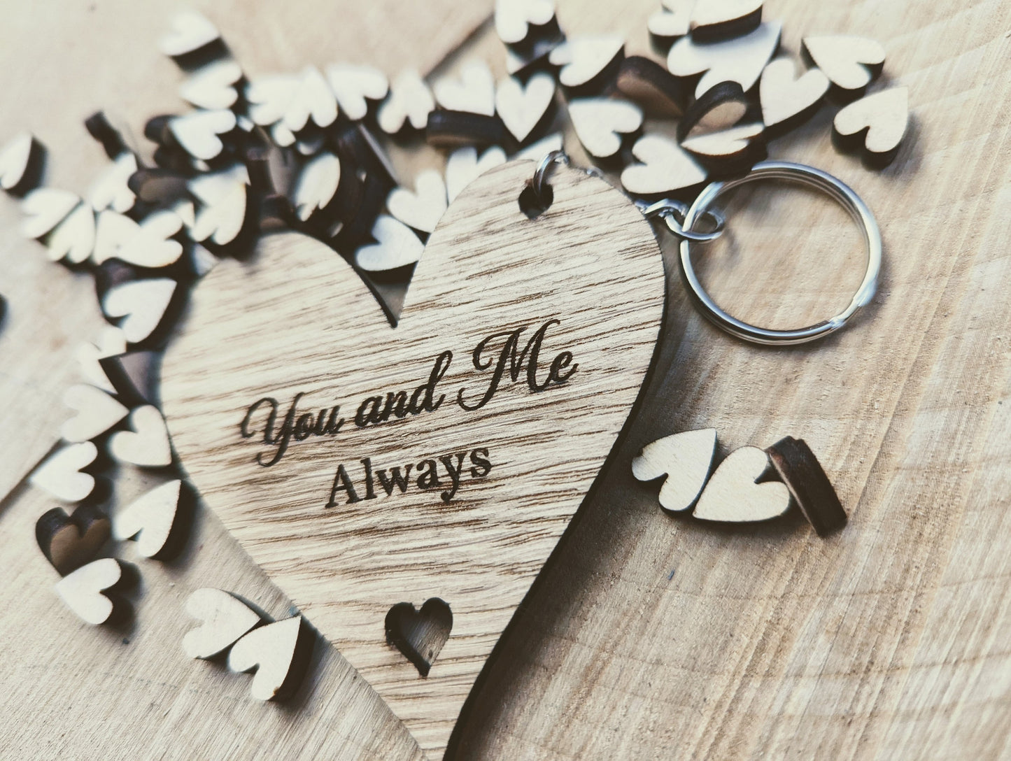 You and me always keyring - Valentines small gift - You and me always wooden gift - You and me always keyring valentines gift