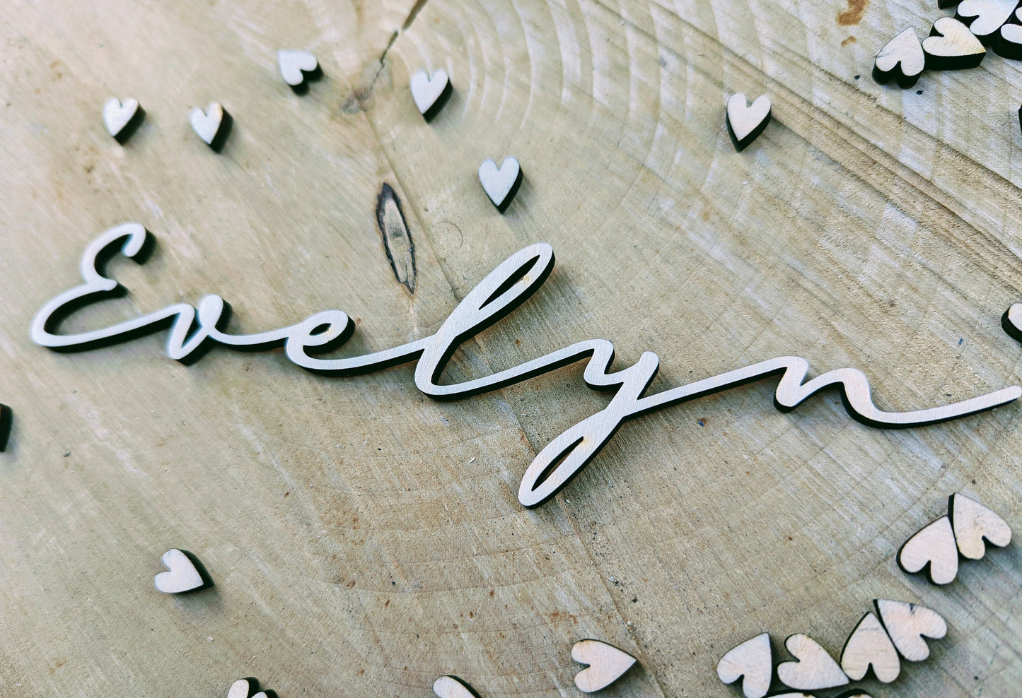 Handwritten Style Personalised Wooden Wedding Place Cards - Wooden Letters Wedding Favours - Wedding Name Places - Wedding Titles