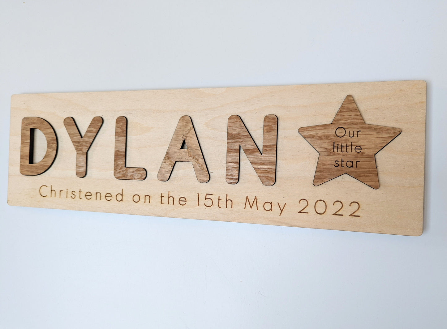 Personalised new baby gift. Christening gift for baby. Wooden puzzle for toddler. Rustic name puzzle board gift. Nursery name puzzle.