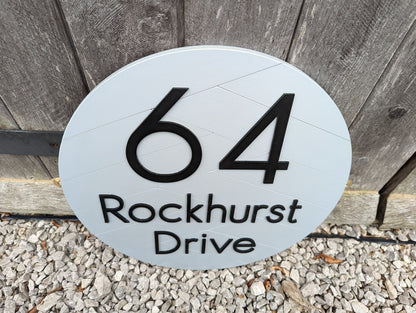 Modern Contemporary House Sign Perfect for Outdoors. Various Sizes and Colours Available. House Number and Street Sign. House Name Sign.