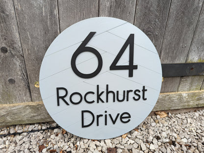 Modern Contemporary House Sign Perfect for Outdoors. Various Sizes and Colours Available. House Number and Street Sign. House Name Sign.