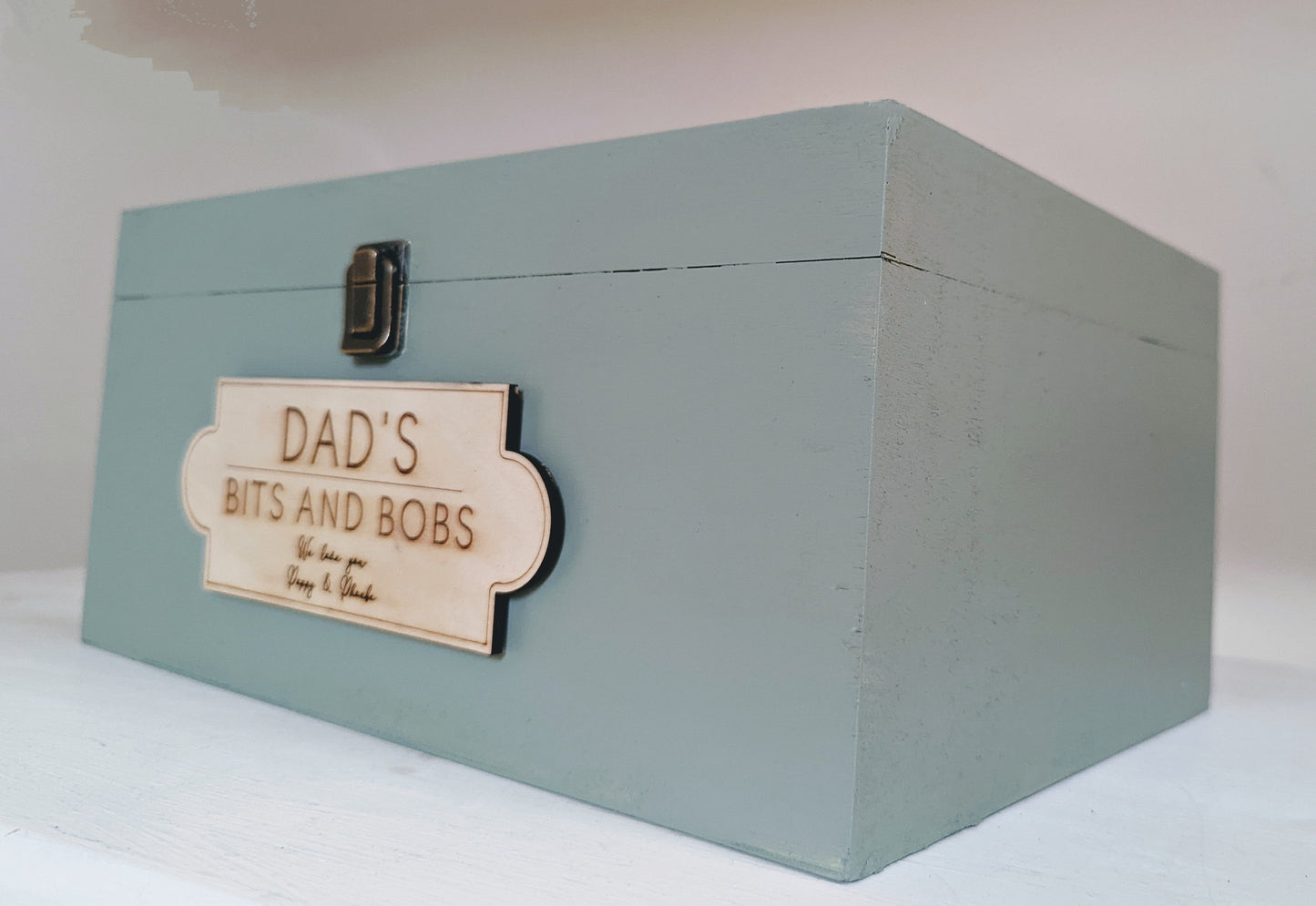 Personalised large keepsake wooden box for Father's Day, any name. Dad, Daddy, Grandad or Grandpa wood box of treasures. Dad's memory box.