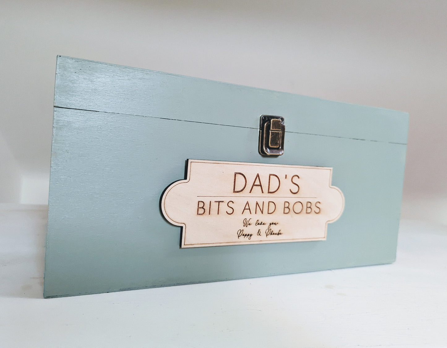 Personalised large keepsake wooden box for Father's Day, any name. Dad, Daddy, Grandad or Grandpa wood box of treasures. Dad's memory box.