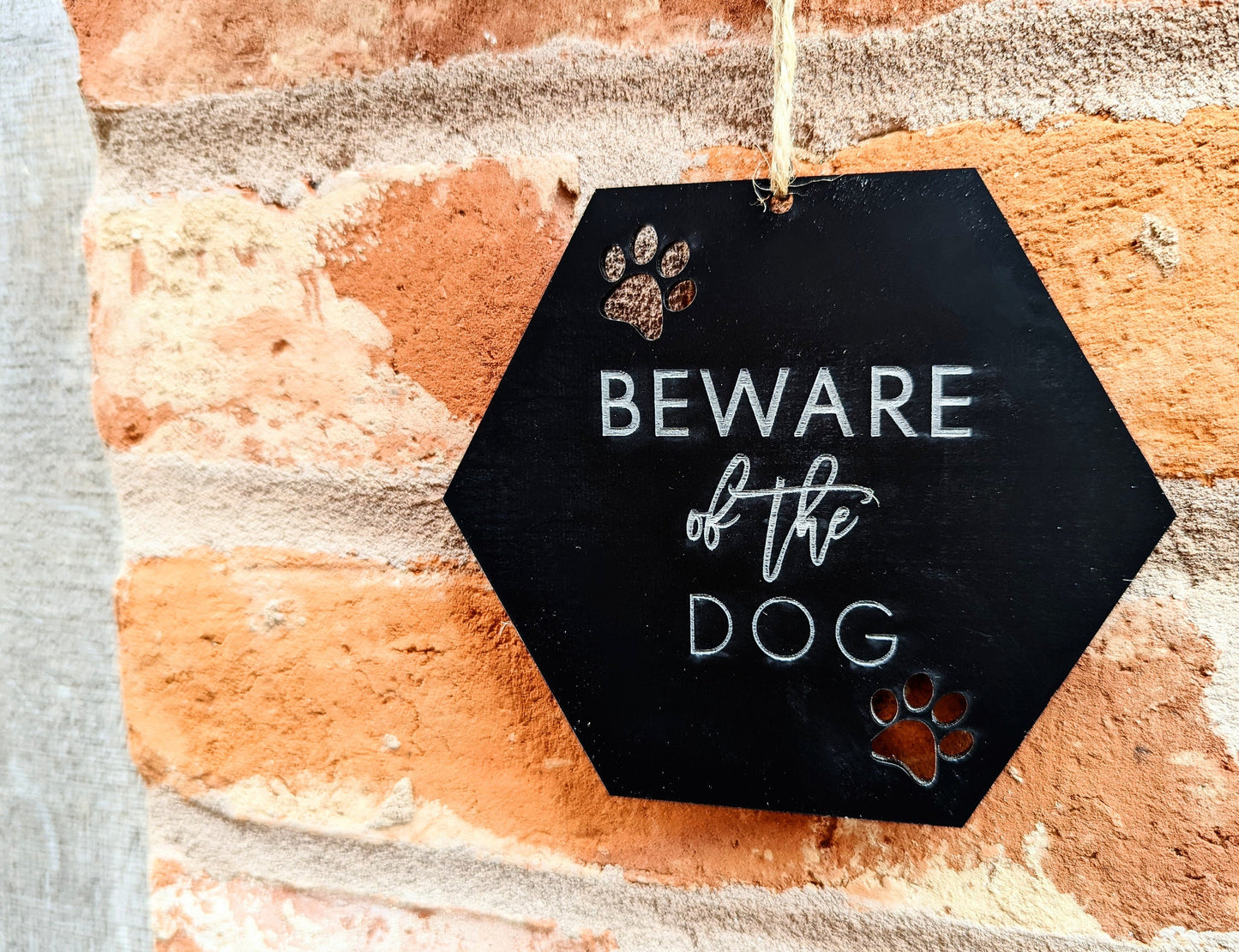 Beware of the dog sign large or small. Beware of the dogs door hanger. Dog warning sign. Beware of the dog gate sign. Acrylic engraved.