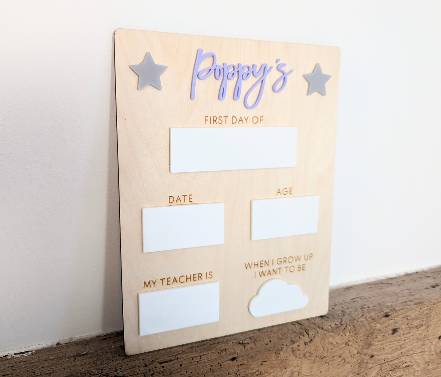 Starting school sign. First day of school photo board. Back to school sign. Sign for starting nursery, preschool or school.