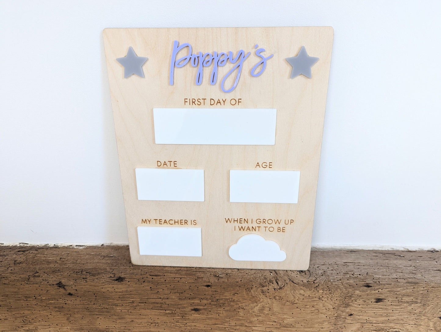 Starting school sign. First day of school photo board. Back to school sign. Sign for starting nursery, preschool or school.