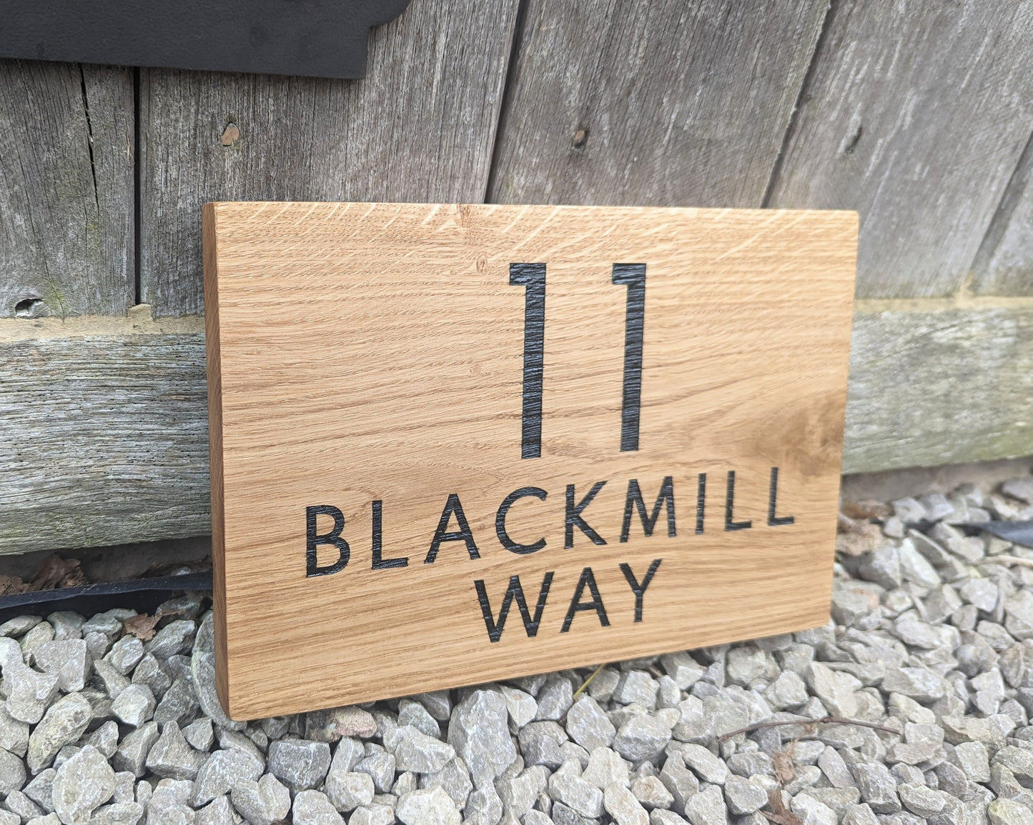 House Number and Street Oak Plaque. Engraved Address Oak Sign. Oak Engraved House Sign. Door Number Sign.