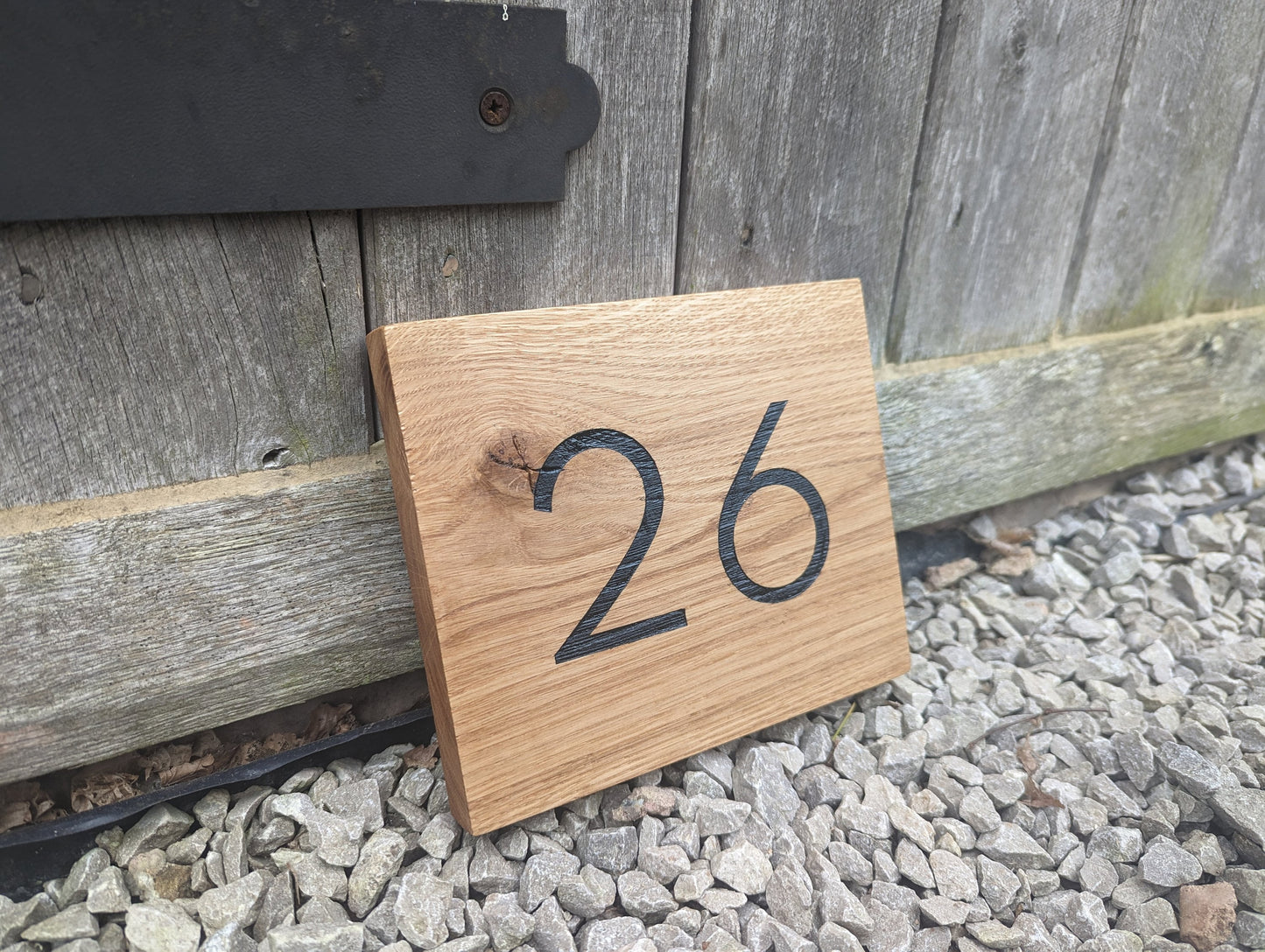 House Number Oak Sign. Engraved Address Oak Plaque. Oak Engraved House Sign. Door Number Sign.