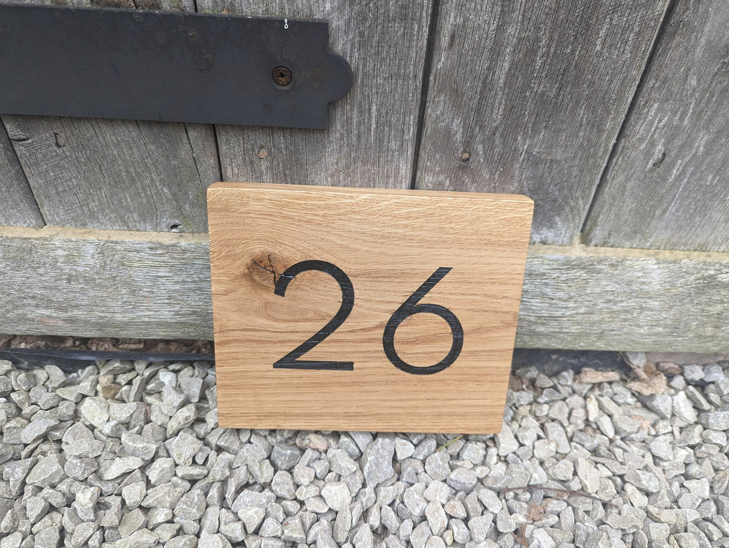 House Number Oak Sign. Engraved Address Oak Plaque. Oak Engraved House Sign. Door Number Sign.