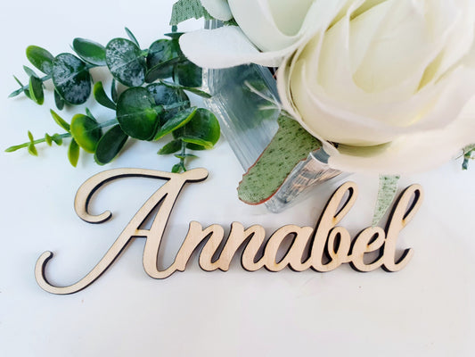 Modern Name Places - Unique Personalised Wooden Wedding Place Cards - Wooden Letter Wedding Favours - Wedding Place Cards - Wedding Titles