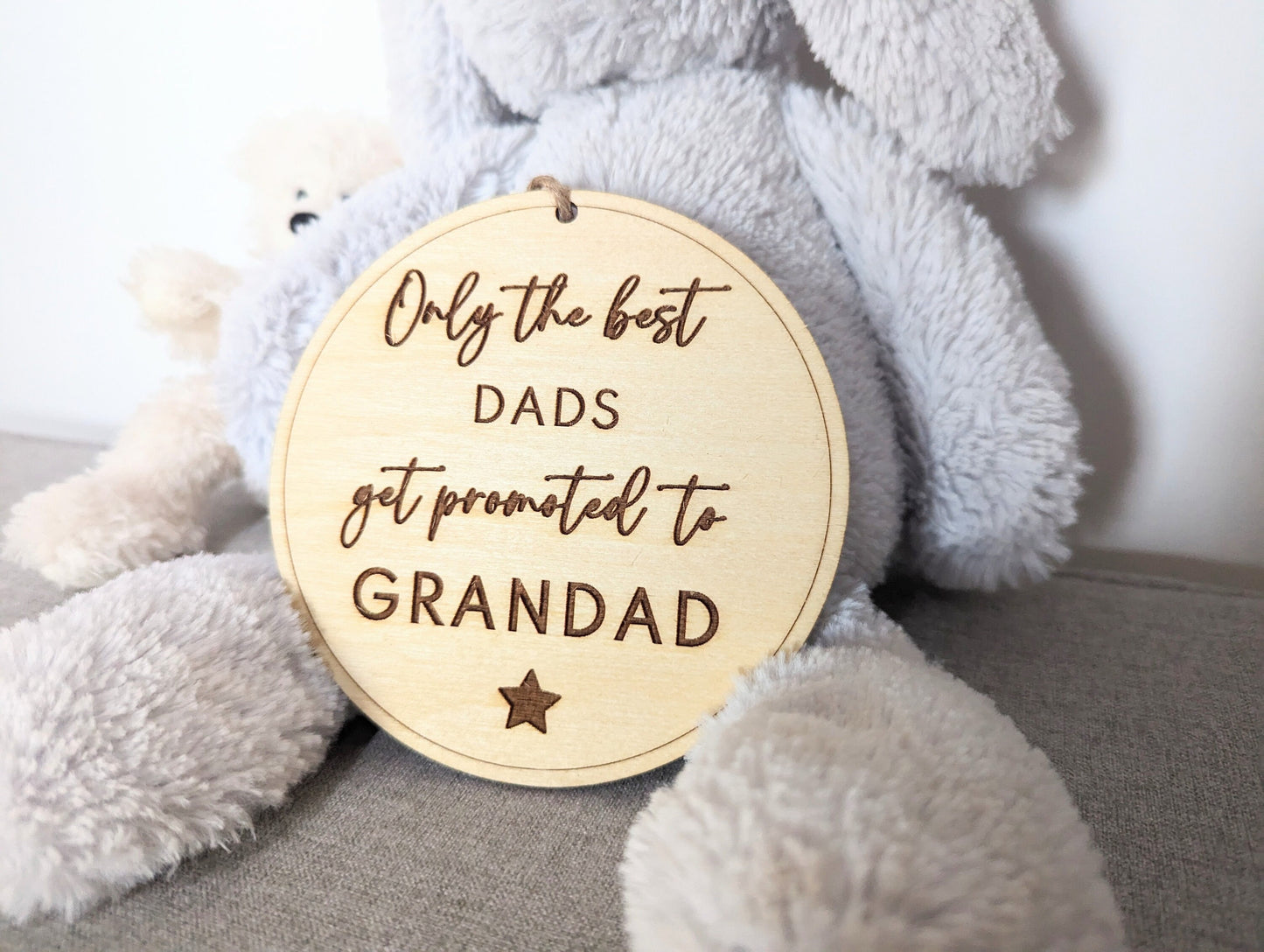 Only the best Dad's get promoted to Grandad sign. Wooden best Grandparents get promoted hanging sign. Gift for new Grandads.