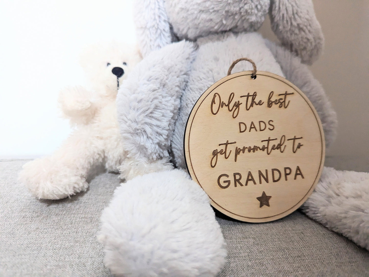 Only the best Dad's get promoted to Grandpa sign. Wooden best Grandparents get promoted hanging sign. Gift for new Grandpas.