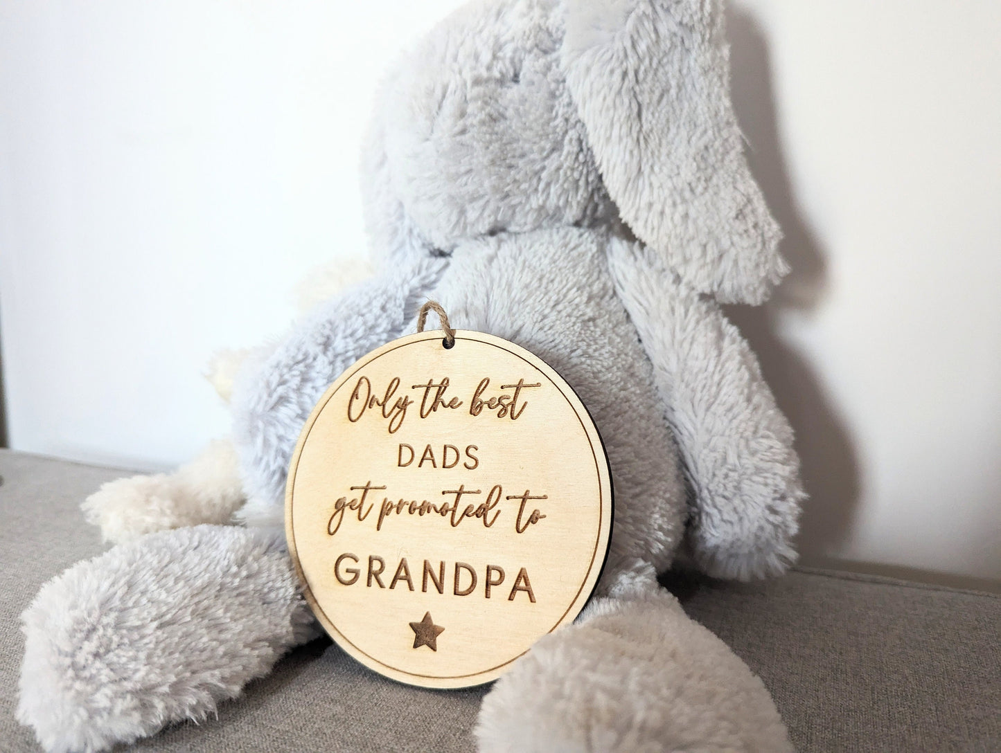 Only the best Dad's get promoted to Grandpa sign. Wooden best Grandparents get promoted hanging sign. Gift for new Grandpas.