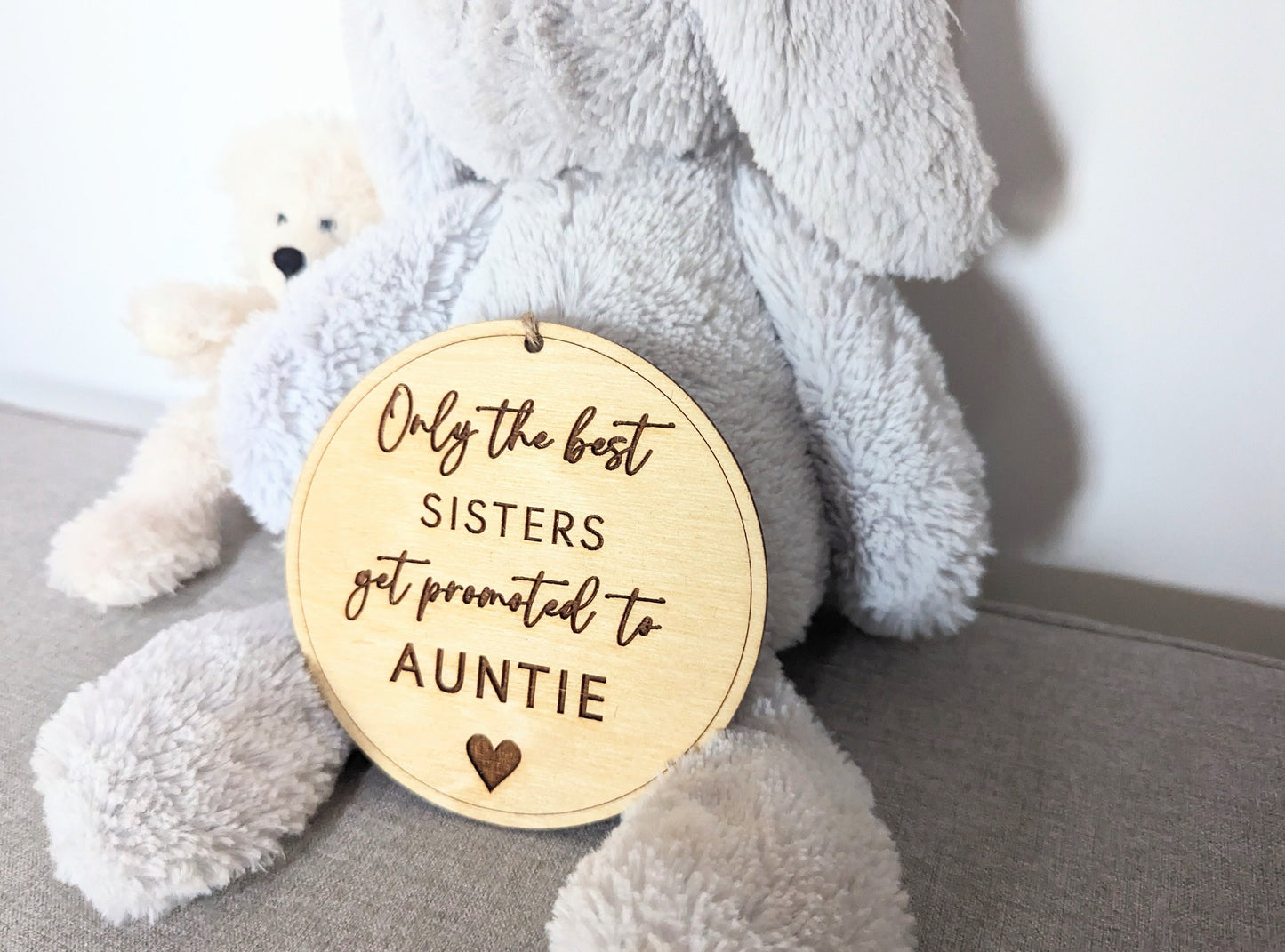 Only the best sister's get promoted to Auntie sign. Wooden best siblings get promoted hanging sign. Gift for new Auntie's.