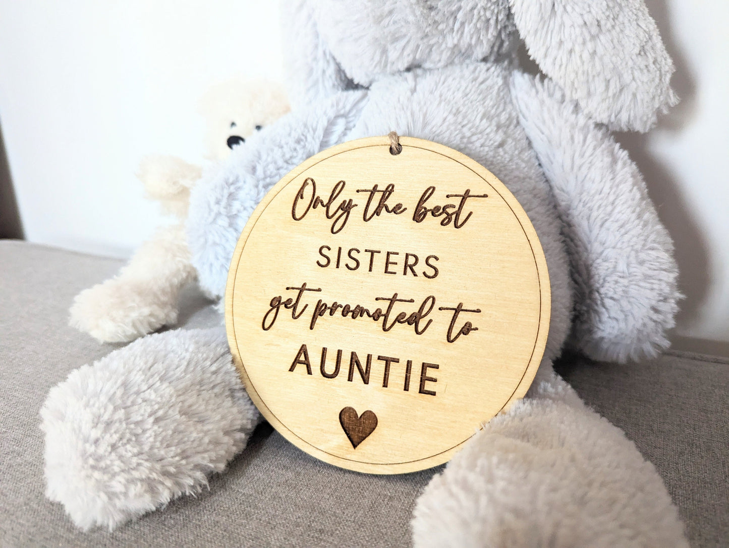 Only the best sister's get promoted to Auntie sign. Wooden best siblings get promoted hanging sign. Gift for new Auntie's.