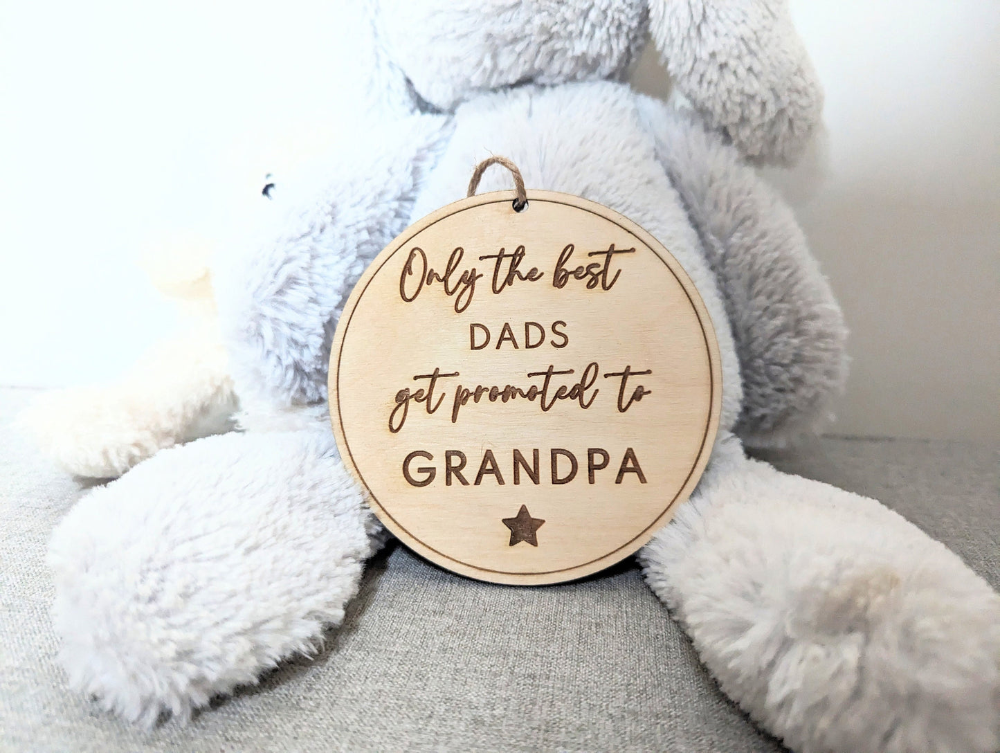 Only the best Dad's get promoted to Grandpa sign. Wooden best Grandparents get promoted hanging sign. Gift for new Grandpas.