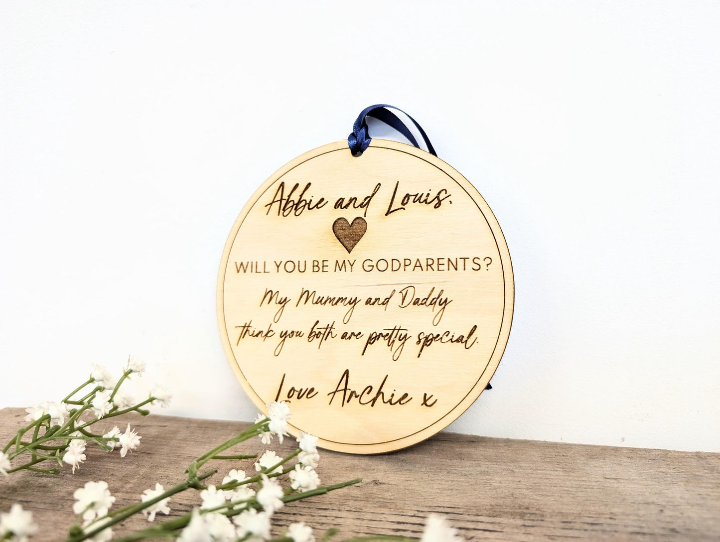 Personalised will you be my godparents sign with names l Godparent wooden plaque l Gift for godparents l Godmother & Godfather proposal gift