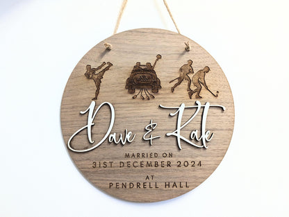 Personalised Wooden Wedding, Anniversary or Engagement Gift - Wooden Sign for Couple with Names l Wood Anniversary Gift l Wedding Gift