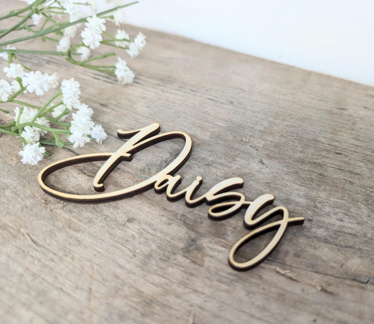 Personalised Wedding Name Places l Wooden Place Cards l Elegant Wood Place Names l Names for Tables at Weddings l Wedding Place Settings