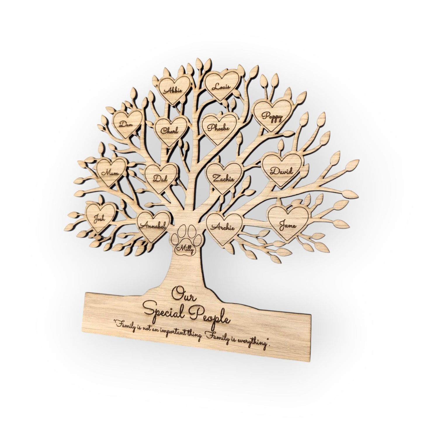 Wooden Family Tree Gift  l Any Text, Any Names Family Tree Sign l Family Sign l Family Tree Personalised l Family Tree Ornament