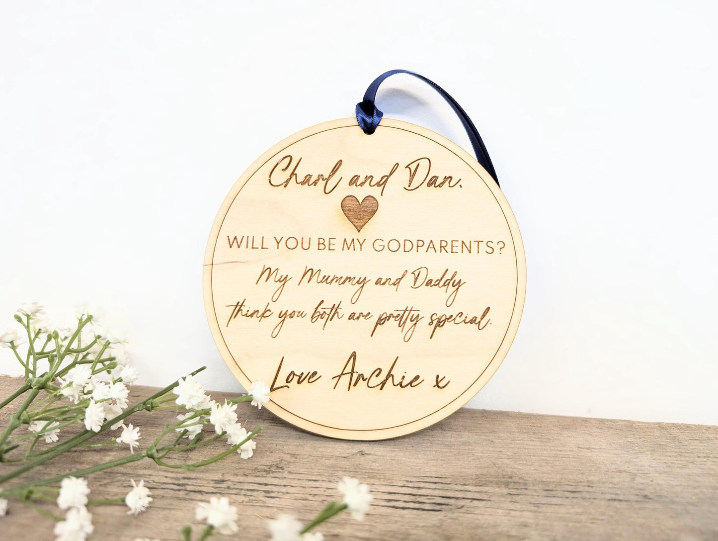 Personalised will you be my godparents sign with names l Godparent wooden plaque l Gift for godparents l Godmother & Godfather proposal gift