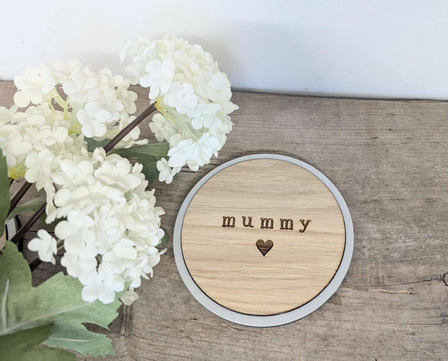 Mummy Coaster, Rustic Wooden Coaster for a Mummy. Handmade Mummy - Mommy - Mom Personalised Coaster. Mothers Day Gift. Small Gift for Mum.